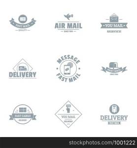 Delivery point logo set. Simple set of 9 delivery point vector logo for web isolated on white background. Delivery point logo set, simple style