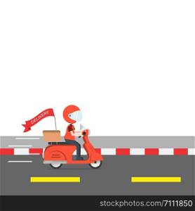 Delivery Ride Motorcycle Service, Order Worldwide Shipping, Fast and Free Transport, food express, vector illustration cartoon , copy space