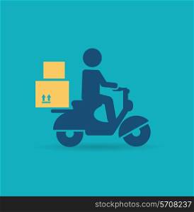 delivery scooter icon. Flat modern style vector design