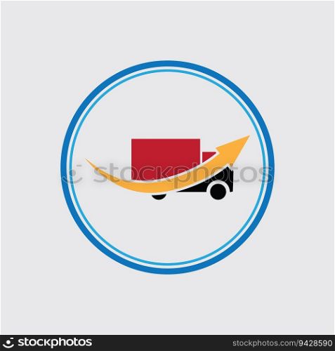 delivery service logo with gray background design template