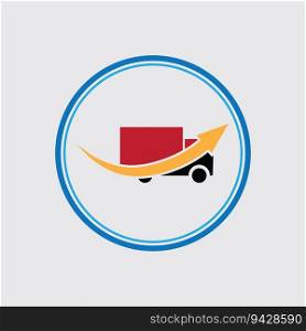 delivery service logo with gray background design template