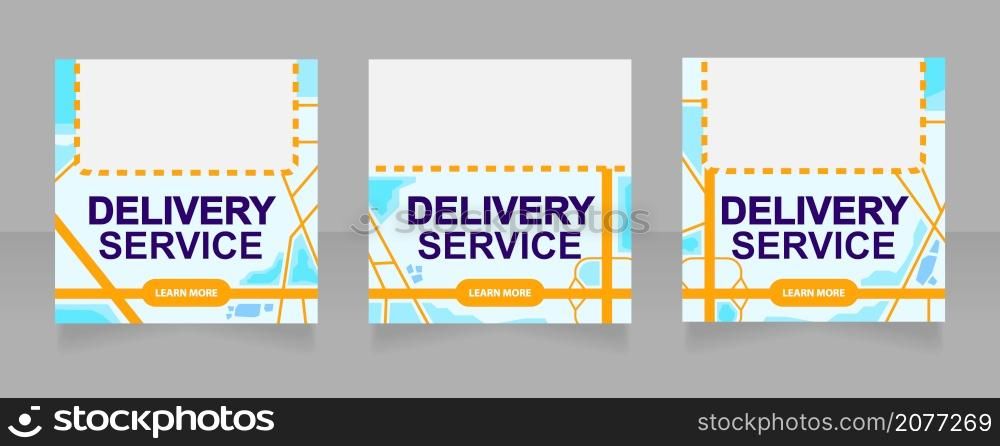 Delivery service web banner design template. E commerce store. Vector flyer with text space. Advertising placard with customized copyspace. Printable poster for advertising. Arial font used. Delivery service web banner design template
