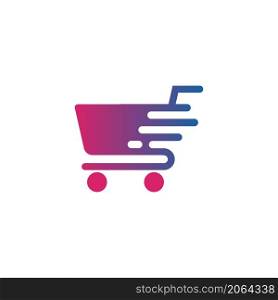 delivery shopping cart logo vector illustration