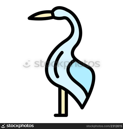 Delivery stork icon. Outline delivery stork vector icon color flat isolated. Delivery stork icon color outline vector