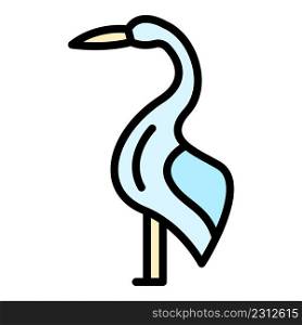 Delivery stork icon. Outline delivery stork vector icon color flat isolated. Delivery stork icon color outline vector