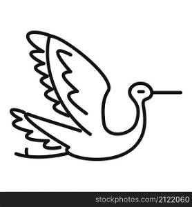 Delivery stork icon outline vector. Baby bird. Crane stork. Delivery stork icon outline vector. Baby bird