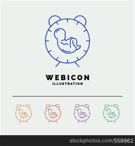delivery, time, baby, birth, child 5 Color Line Web Icon Template isolated on white. Vector illustration. Vector EPS10 Abstract Template background