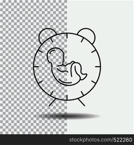 delivery, time, baby, birth, child Line Icon on Transparent Background. Black Icon Vector Illustration. Vector EPS10 Abstract Template background