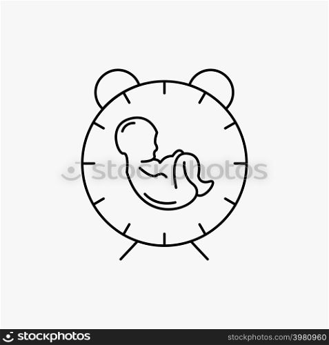 delivery, time, baby, birth, child Line Icon. Vector isolated illustration