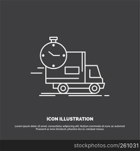 delivery, time, shipping, transport, truck Icon. Line vector symbol for UI and UX, website or mobile application