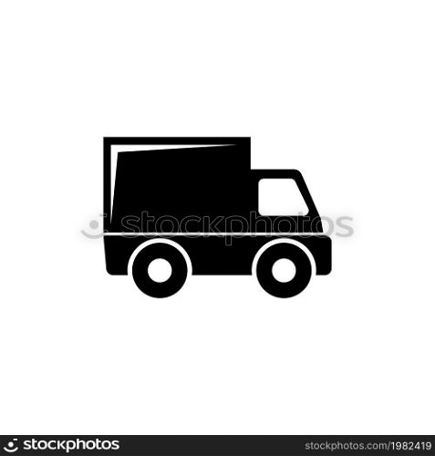 Delivery Truck. Flat Vector Icon illustration. Simple black symbol on white background. Delivery Truck sign design template for web and mobile UI element. Delivery Truck Flat Vector Icon