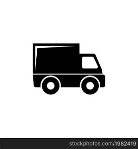 Delivery Truck. Flat Vector Icon illustration. Simple black symbol on white background. Delivery Truck sign design template for web and mobile UI element. Delivery Truck Flat Vector Icon