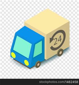 Delivery truck icon. Isometric illustration of delivery truck vector icon for web. Delivery truck icon, isometric 3d style