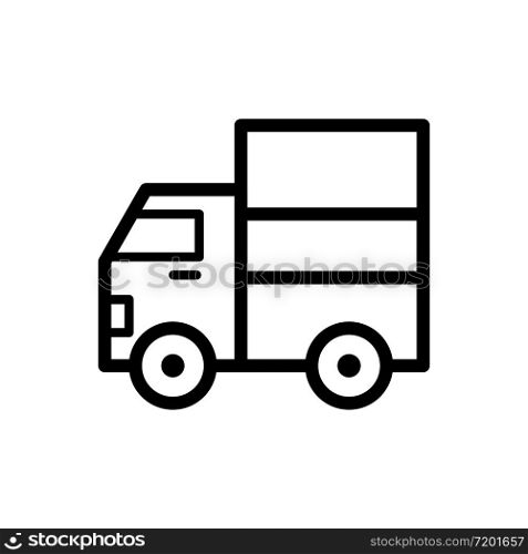 delivery truck icon, line art editable stroke
