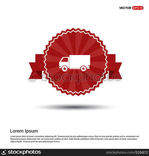 Delivery truck icon - Red Ribbon banner