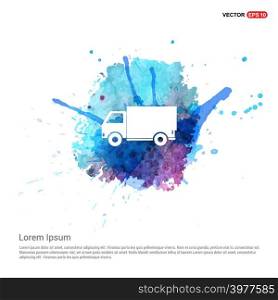 Delivery truck icon - Watercolor Background
