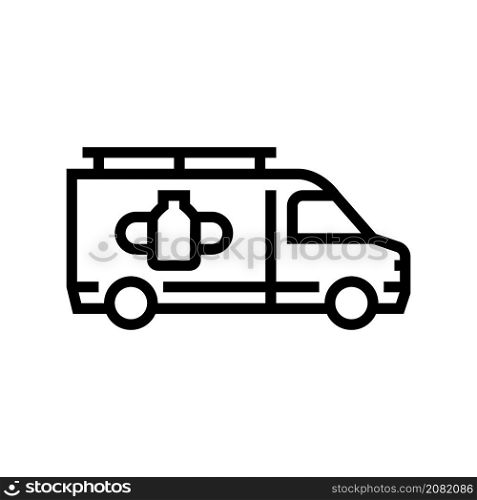 delivery truck line icon vector. delivery truck sign. isolated contour symbol black illustration. delivery truck line icon vector illustration