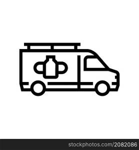 delivery truck line icon vector. delivery truck sign. isolated contour symbol black illustration. delivery truck line icon vector illustration