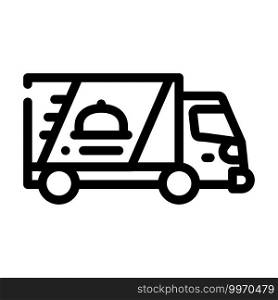 delivery truck line icon vector. delivery truck sign. isolated contour symbol black illustration. delivery truck line icon vector illustration flat