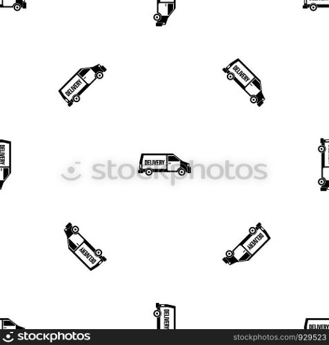 Delivery truck pattern repeat seamless in black color for any design. Vector geometric illustration. Delivery truck pattern seamless black