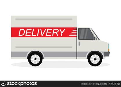 Delivery truck,van in flat style,isolated on white background,vector illustration. Delivery truck,van in flat style