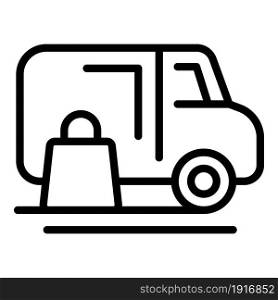 Delivery van icon outline vector. Truck shipping. Package shipment. Delivery van icon outline vector. Truck shipping