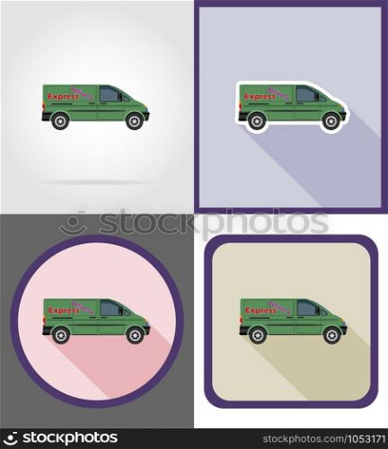 delivery vehicle flat icons vector illustration isolated on background