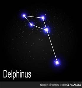 Delphinus Constellation with Beautiful Bright Stars on the Background of Cosmic Sky Vector Illustration EPS10. Delphinus Constellation with Beautiful Bright Stars on the Backg