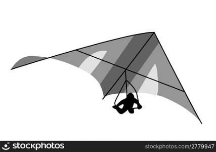 deltaplane on white background, vector illustration