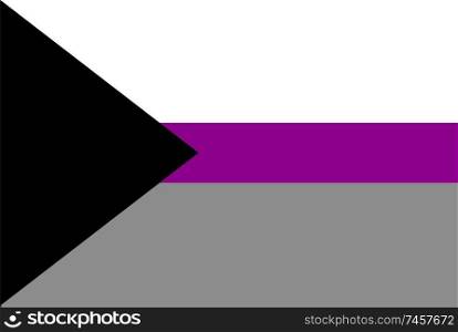 Demisexual flag, LGBT symbol Isolated on white background. Flag, rectangular shape icon on white background