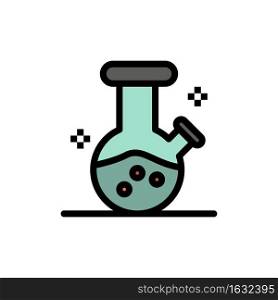 Demo flask, Lab, Potion  Flat Color Icon. Vector icon banner Template