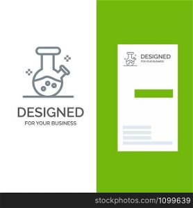 Demo flask, Lab, Potion Grey Logo Design and Business Card Template