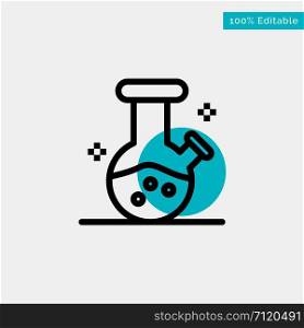 Demo flask, Lab, Potion turquoise highlight circle point Vector icon