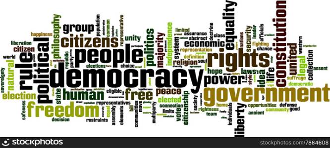 Democracy word cloud concept. Vector illustration