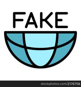 Democratic fake news icon. Outline democratic fake news vector icon color flat isolated. Democratic fake news icon color outline vector
