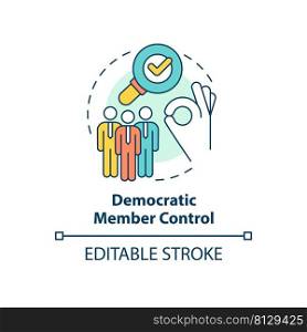 Democratic member control concept icon. Cooperative principle abstract idea thin line illustration. Equal voting rights. Isolated outline drawing. Editable stroke. Arial, Myriad Pro-Bold fonts used. Democratic member control concept icon