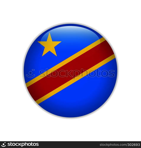 Democratic Republic Congo flag on button