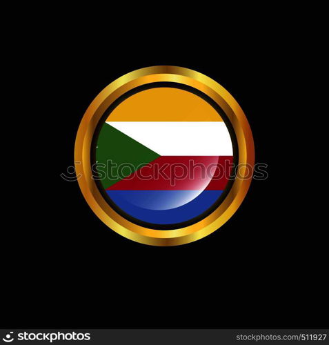 Democratic Republic of the Congo flag Golden button