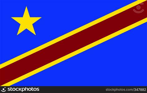 Democratic Republic of the Congo flag image for any design in simple style. Democratic Republic of the Congo flag image