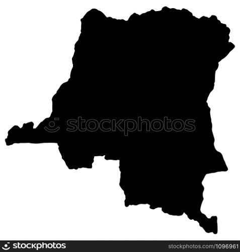 Democratic republic of the Congo Map silhouette Vector 3D illustration Eps 10. Democratic republic of the Congo silhouette Map Vector