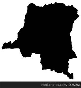 Democratic republic of the Congo Map silhouette Vector 3D illustration Eps 10. Democratic republic of the Congo silhouette Map Vector