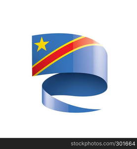 Democratic Republic of the Congo national flag, vector illustration on a white background. Democratic Republic of the Congo flag, vector illustration on a white background