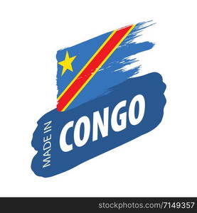 Democratic Republic of the Congo national flag, vector illustration on a white background. Democratic Republic of the Congo flag, vector illustration on a white background