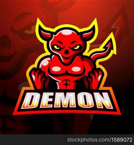 Demon mascot esport logo design