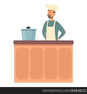 Demonstrate cook icon cartoon vector. Cooking class. Online food. Demonstrate cook icon cartoon vector. Cooking class