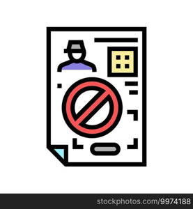 denial allowance color icon vector. denial allowance sign. isolated symbol illustration. denial allowance color icon vector illustration