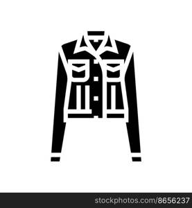 denim jacket outerwear female glyph icon vector. denim jacket outerwear female sign. isolated symbol illustration. denim jacket outerwear female glyph icon vector illustration