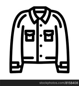 denim jacket outerwear female line icon vector. denim jacket outerwear female sign. isolated contour symbol black illustration. denim jacket outerwear female line icon vector illustration