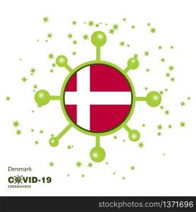 Denmark Coronavius Flag Awareness Background. Stay home, Stay Healthy. Take care of your own health. Pray for Country