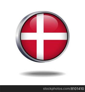 Denmark flag button Royalty Free Vector Image